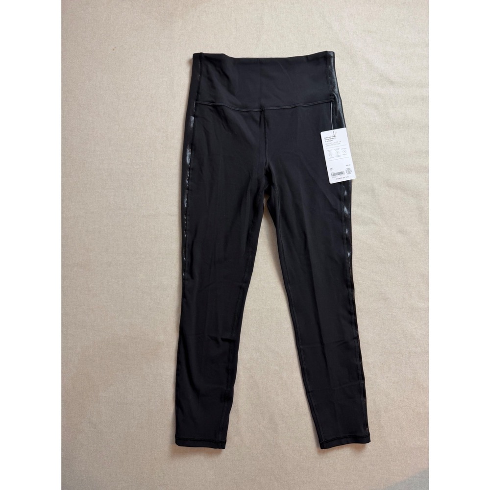 Athleta New Small Elation Shine Sport Stripe 7/8 Tight Black Leggings